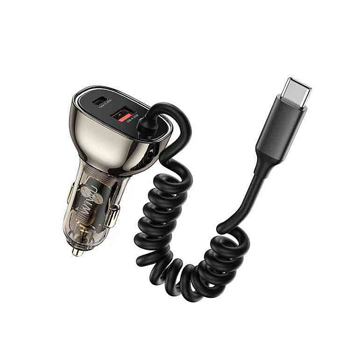 WIWU WI-QC016 90W PD+QC TRANSPARENT CAR CHARGER
